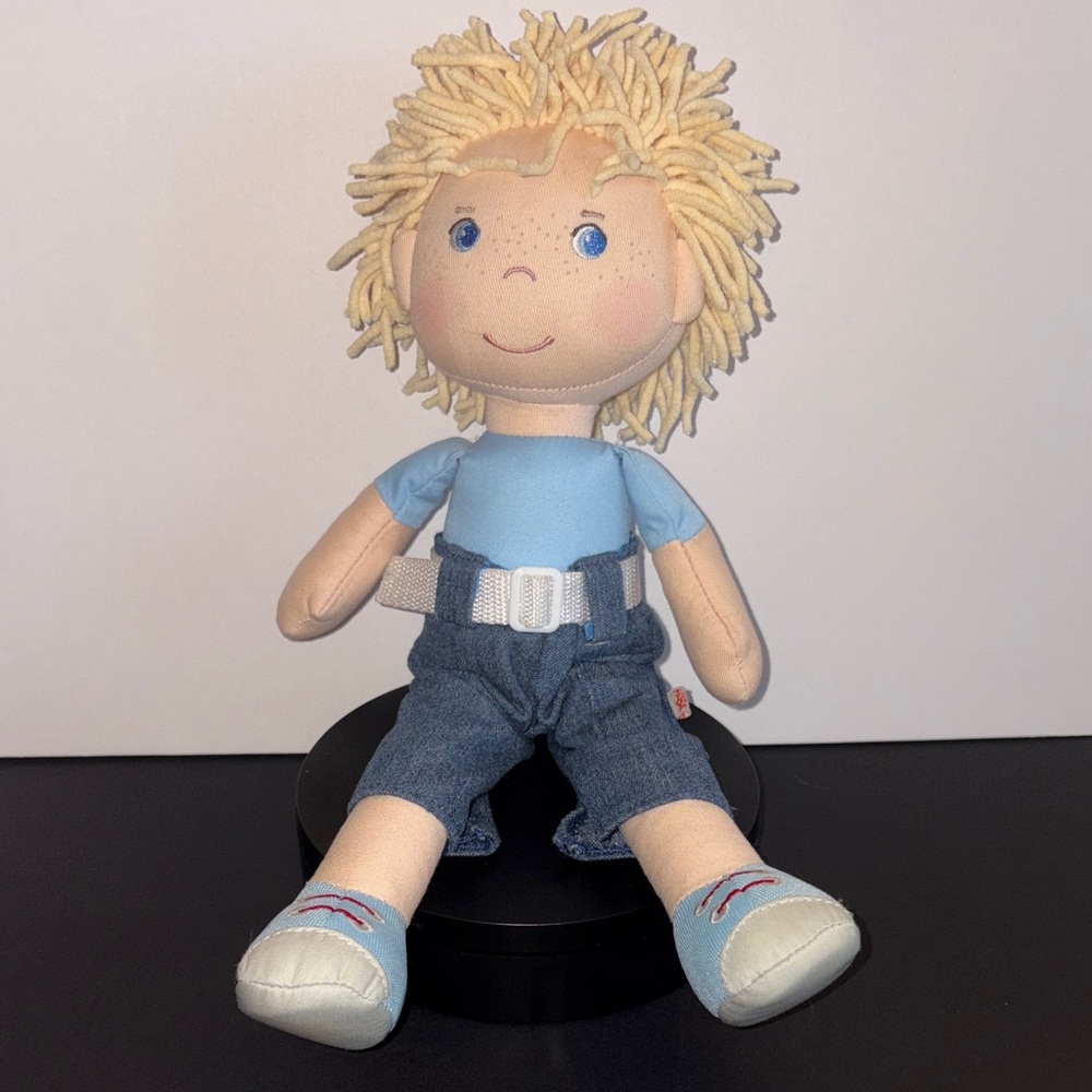 HABA Nick 12" Soft Baby Boy Doll with Blonde Hair and Blue Eyes